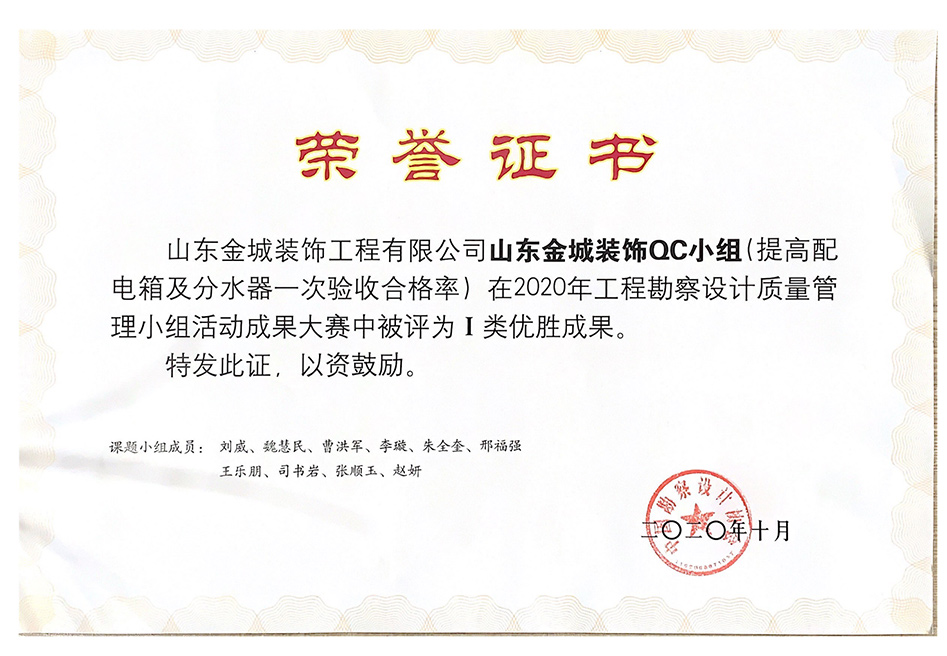 中国勘察设计协会I类优胜成果